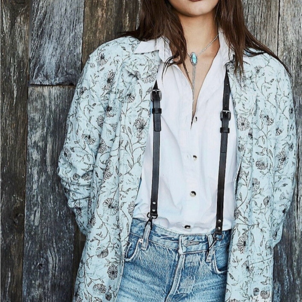 Free People Vintage-inspired Floral Oversized Blazer Jacket XS